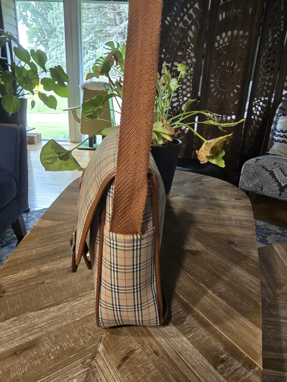 Vintage Burberry Nova Check Messenger Shoulder Bag with COA